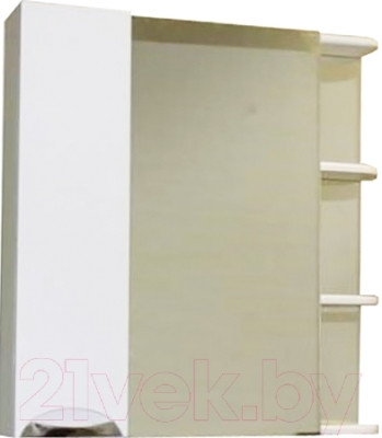 Шкаф с зеркалом для ванной СанитаМебель Камелия-12.80 Д3 (левый, белый) - фото 1 - id-p225856346