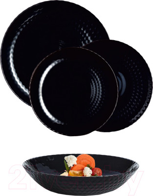 Набор тарелок Luminarc Pampille Q6157 (18пр, черный) - фото 1 - id-p225871542
