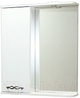 Шкаф с зеркалом для ванной СанитаМебель Джаст 12.650 (левый)