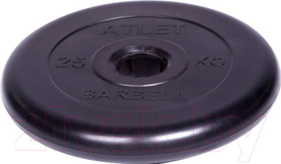 Диск для штанги MB Barbell Atlet d51мм 25 кг (черный) - фото 1 - id-p225857348