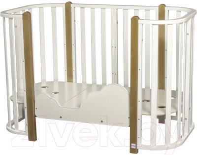 Детская кровать-трансформер INDIGO Brioni 4 в 1 / KR-0013/0 (белый/натуральный) - фото 1 - id-p225844358