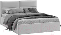 Двуспальная кровать ТриЯ Глосс универсальный тип 1 с ПМ и заглушиной 160x200 (велюр Confetti Silver)