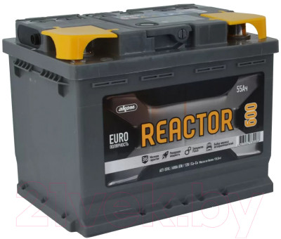 Автомобильный аккумулятор AKOM Реактор 6СТ-55 Рус 600A L+ (55 А/ч) - фото 1 - id-p225855418