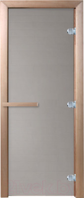Стеклянная дверь для бани/сауны Doorwood Теплое утро 190х80 (сатин, коробка листва) - фото 1 - id-p225888981