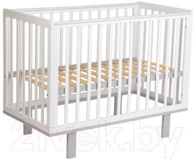 Детская кроватка Polini Kids Simple 340 / 0003107-16 (белый/серый) - фото 1 - id-p225848365