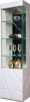 Шкаф-пенал с витриной Мебель-КМК Кензо 0674.12 левый (белый/белый глянец)