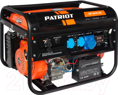 Бензиновый генератор PATRIOT GP 6510AE - фото 1 - id-p225898531