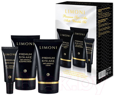 Набор косметики для лица Limoni Premium Syn-Ake Anti-Wrinkle Care Set Cream+Eye Cream+Sleeping M - фото 1 - id-p225877576