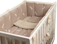 Комплект постельный для малышей Сладкие грезы СГ0000063 (сатин/лен, перышки)