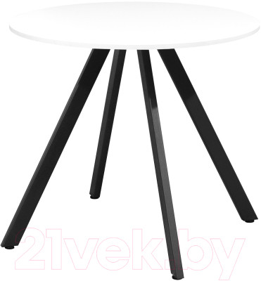 Обеденный стол Millwood Олесунн D800 18мм (белый/металл черный) - фото 1 - id-p225896250