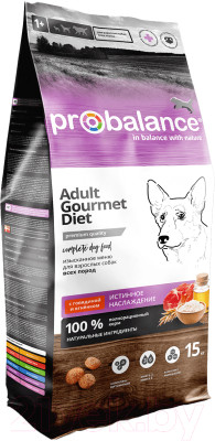 Сухой корм для собак ProBalance Gourmet Diet Adult с говядиной и ягненком (15кг) - фото 1 - id-p225863656