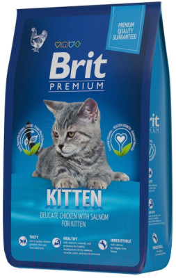 Сухой корм для кошек Brit Premium Cat Kitten с курицей / 5049684 (8кг) - фото 1 - id-p225875624