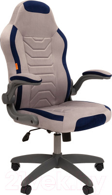Кресло геймерское Chairman Game 50 (серый/синий велюр Т53/Т82) - фото 1 - id-p225846457