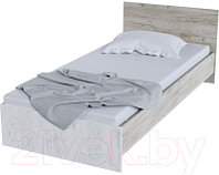 Односпальная кровать Стендмебель Басса КР-555 (дуб крафт белый/дуб крафт серый)