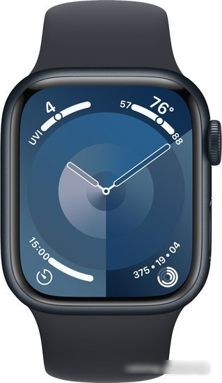 Умные часы Apple Watch Series 9 41 мм (алюминиевый корпус, полуночный/полуночный, спортивный силиконовый - фото 2 - id-p225885320
