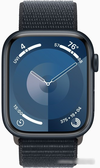 Умные часы Apple Watch Series 9 41 мм (алюминиевый корпус, полуночный/полуночный, нейлоновый ремешок) - фото 2 - id-p225885321