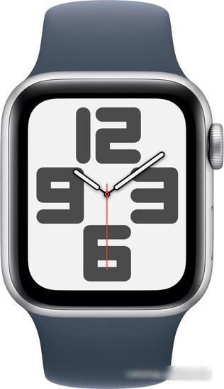 Умные часы Apple Watch SE 2 40 мм (алюминиевый корпус, серебристый/грозовой синий, спортивный силиконовый - фото 2 - id-p225885324