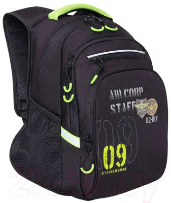 Школьный рюкзак Grizzly RB-050-21/1 (черный/салатовый) - фото 1 - id-p225857409