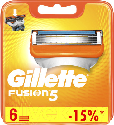Набор сменных кассет Gillette Fusion (6шт) - фото 1 - id-p225895217