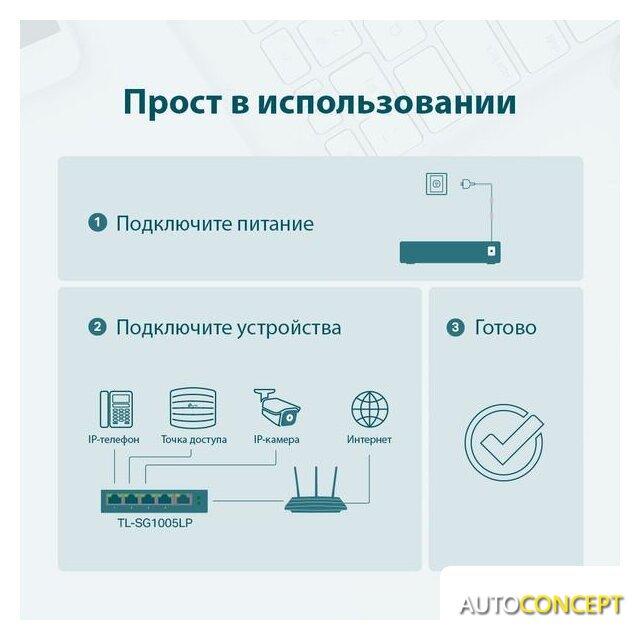 Неуправляемый коммутатор TP-Link TL-SG1005LP - фото 3 - id-p225901807