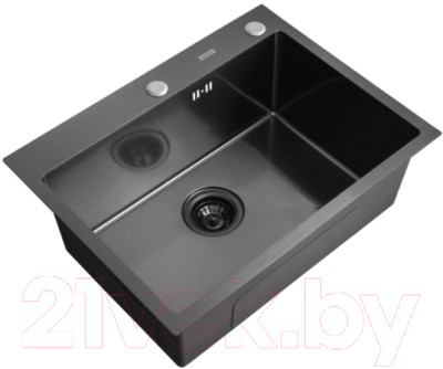 Мойка кухонная Arfeka Eco AR PVD Nano 60x50 (черный) - фото 1 - id-p225849554