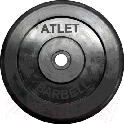 Диск для штанги MB Barbell Atlet d51мм 10кг (черный) - фото 1 - id-p225877696
