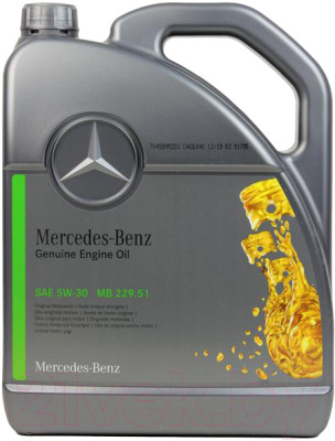 Моторное масло Mercedes-Benz 5W30 MB 229.51 / A000989690613ALEE (5л) - фото 1 - id-p225898647