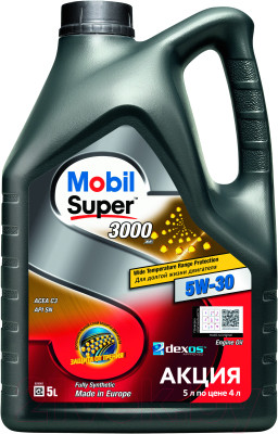 Моторное масло Mobil Super 3000 XE 5W30 / 156156 (5л) - фото 1 - id-p225861694