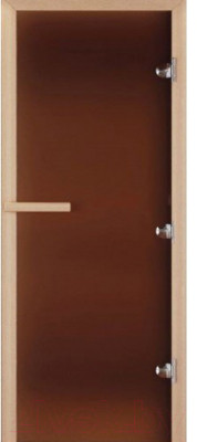 Стеклянная дверь для бани/сауны Doorwood Теплая ночь 190x70 (бронза матовая, коробка листва) - фото 1 - id-p225851558