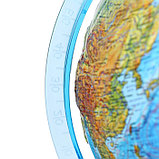 Глобус физико-политический рельефный «Классик Евро», диаметр 210 мм, с подсветкой от батареек, фото 3