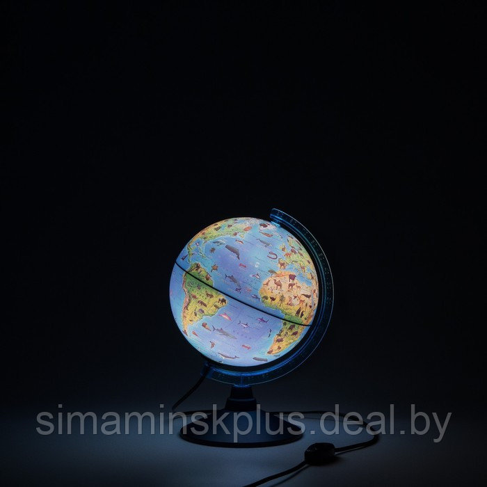 Глобус зоогеографический "Глобен", интерактивный, диаметр 210 мм, с подсветкой, с очками - фото 2 - id-p225902328