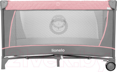 Кровать-манеж Lionelo Flower (серый/розовый) - фото 1 - id-p225853622