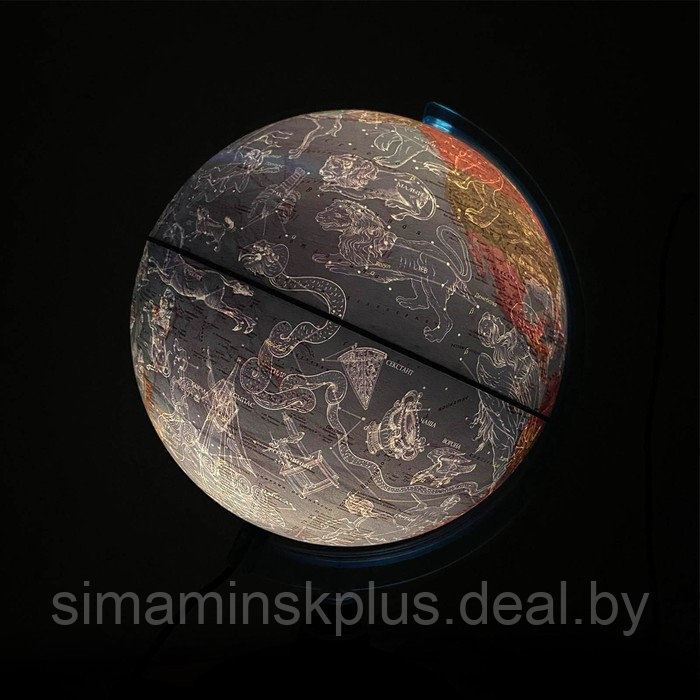 Глобус политический "День и ночь", диаметр 250 мм, интерактивный, политический + звездное небо, подсветка от - фото 2 - id-p225902346