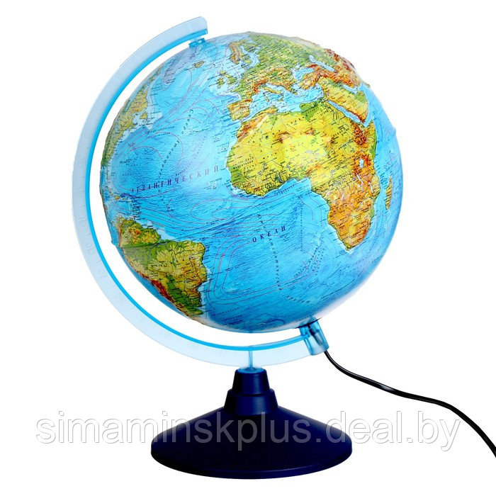Глобус физико-политический "Глобен", интерактивный, диаметр 250 мм, рельефный, с подсветкой, с очками - фото 1 - id-p225902350