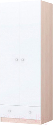 Шкаф Polini Kids Simple двухсекционный с ящиком / 0001302.161 (дуб пастельный/белый) - фото 1 - id-p225845626