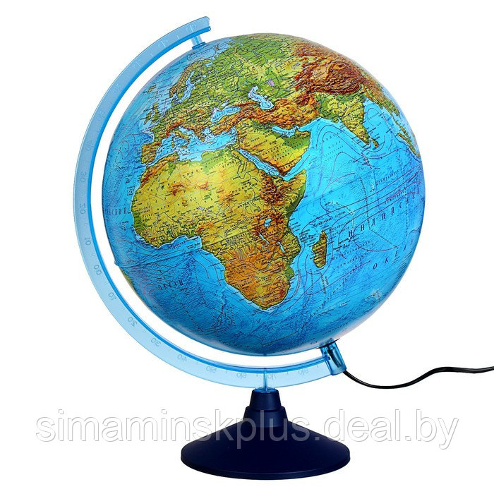 Интерактивный глобус физико-политический, диаметр 320 мм, с подсветкой, с очками - фото 1 - id-p225902351