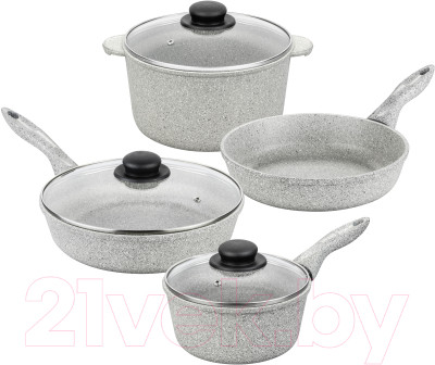 Набор кухонной посуды Elan Gallery 120349+4 (4пр, серый агат) - фото 1 - id-p225853640