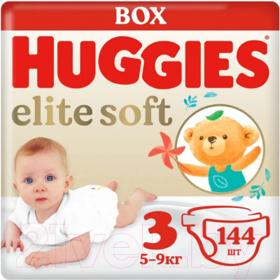 Подгузники детские Huggies Elite Soft Box 3 (144шт) - фото 1 - id-p225872788