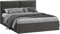 Двуспальная кровать ТриЯ Глосс универсальный тип 1 с ПМ 160x200 (велюр Confetti Stone)