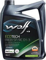 Моторное масло WOLF EcoTech 0W20 SP/RC D1-3 / 16173/4 (4л)