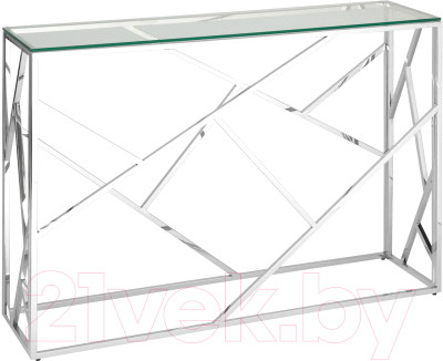 Консольный столик Stool Group Арт Деко 120x40 (прозрачное стекло/сталь серебристый) - фото 1 - id-p225840566