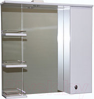 Шкаф с зеркалом для ванной СанитаМебель Камелия-12.85 Д2 (правый, белый)