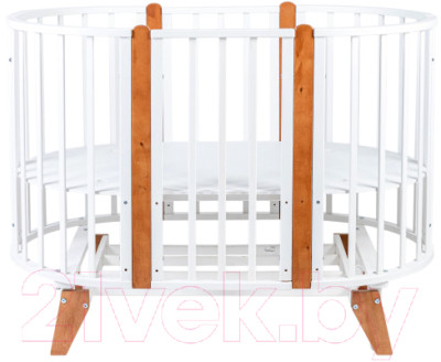 Детская кроватка Tomix Bella универсальный маятник / OVK-2 (белый/коричневый) - фото 1 - id-p225851648