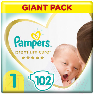 Подгузники детские Pampers Premium Care 1 Newborn (102шт) - фото 1 - id-p225881799