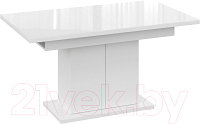 Обеденный стол ТриЯ Детройт Тип 2 (белый/стекло белый глянец)