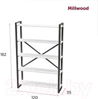 Стеллаж Millwood Neo Loft СН-4 Л (дуб белый Craft/металл черный)