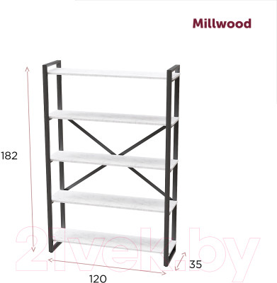 Стеллаж Millwood Neo Loft СН-4 Л (дуб белый Craft/металл черный) - фото 1 - id-p225845714