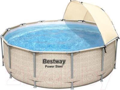 Каркасный бассейн Bestway Steel Pro Max 5614V (396x107, с фильтр-насосом, лестницей и навесом) - фото 1 - id-p225886210