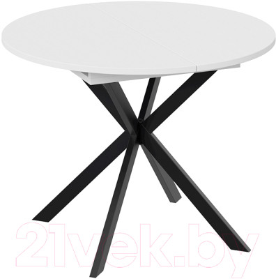 Обеденный стол ТриЯ Мэдисон раздвижной тип 1 (черный муар/белый) - фото 1 - id-p225847680
