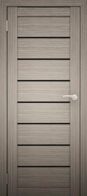 Дверь межкомнатная Юни Амати 01 80x200 (дуб дымчатый/стекло черное) - фото 1 - id-p225865859